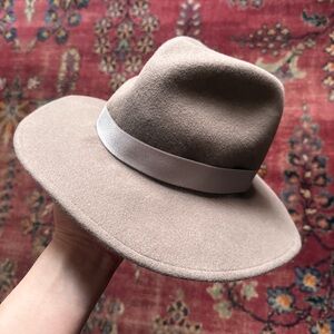 Yestadt Millinery Packable Taupe Grey Wide Brim Fedora Hat Nomad